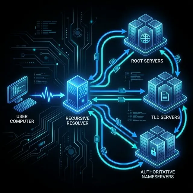 خطوات الـ DNS بالتفصيل وكيف يتم ترجمة عنوان الموقع إلى IP