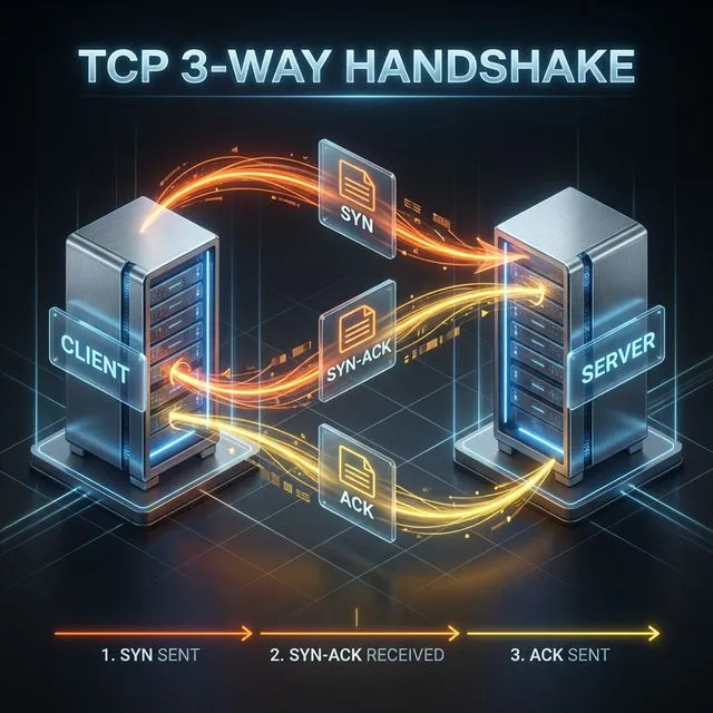 شرح مبسط لخطوات إنشاء اتصال TCP الثابت بين العميل والسيرفر